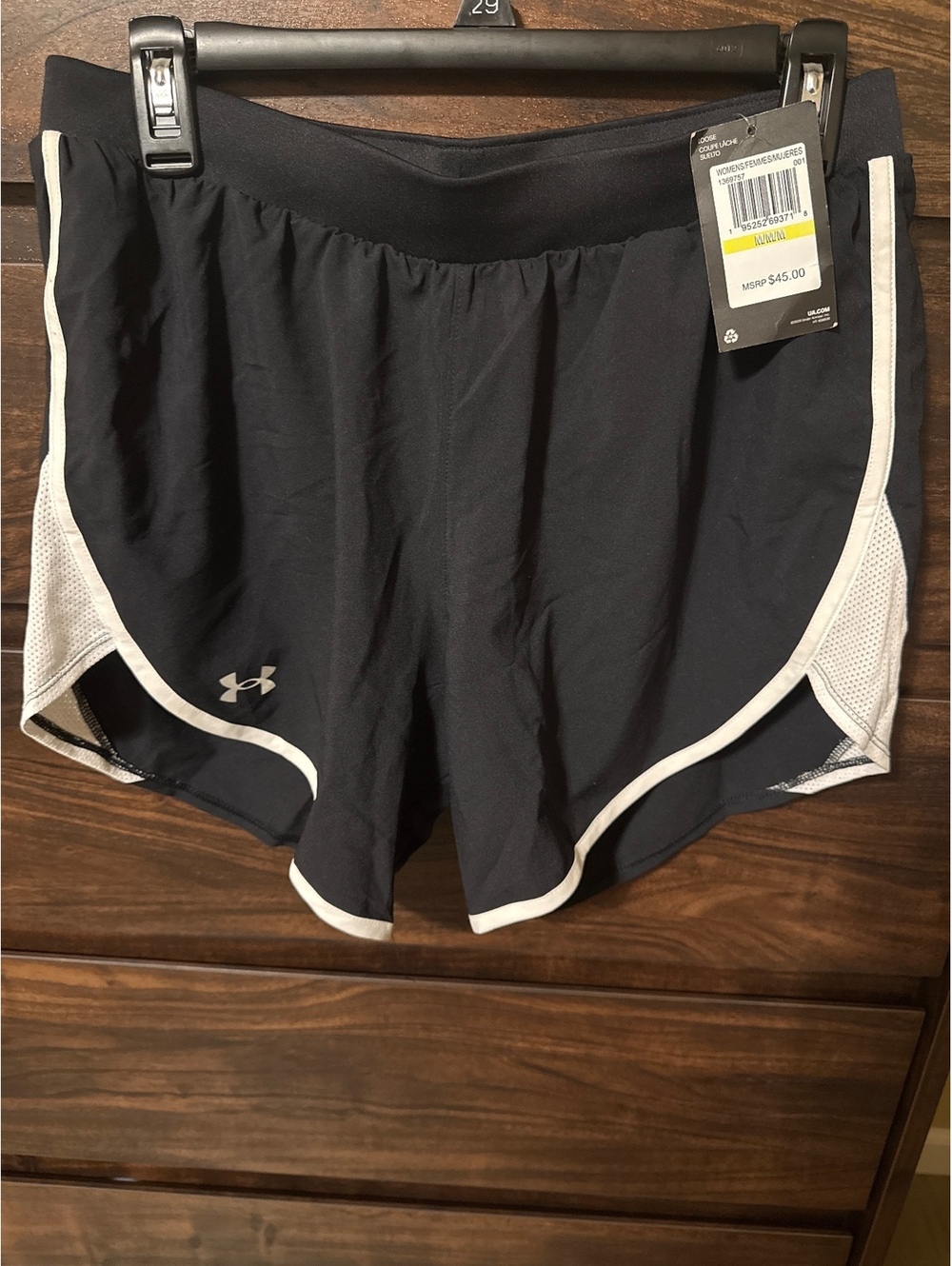 Under Armour Women's Black Loose Fit Running Shorts, Size Medium